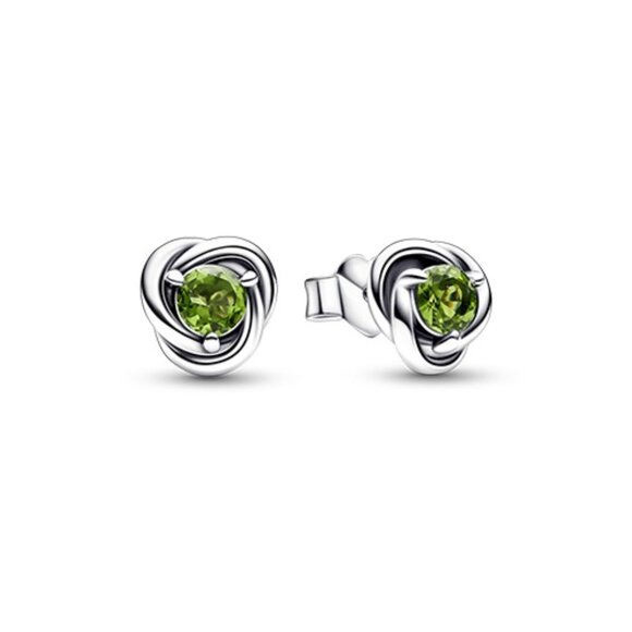 Pandora Sterling Silver August Eternity Stud Earrings, New 29334C03 - Picture 1 of 2